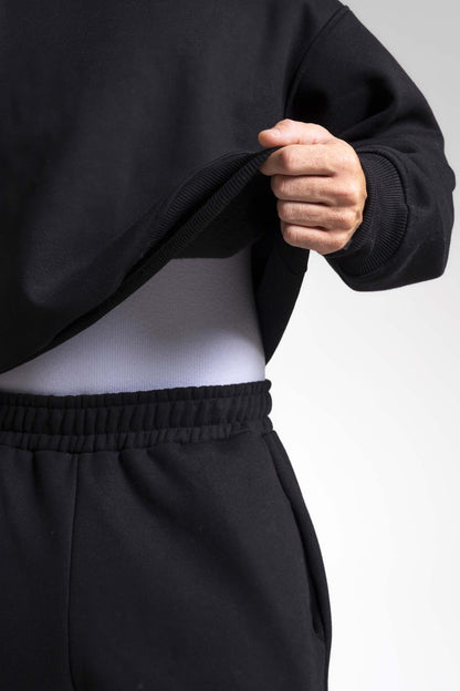 Calça Moletom Oversized Premium 3 Cabos - Preto