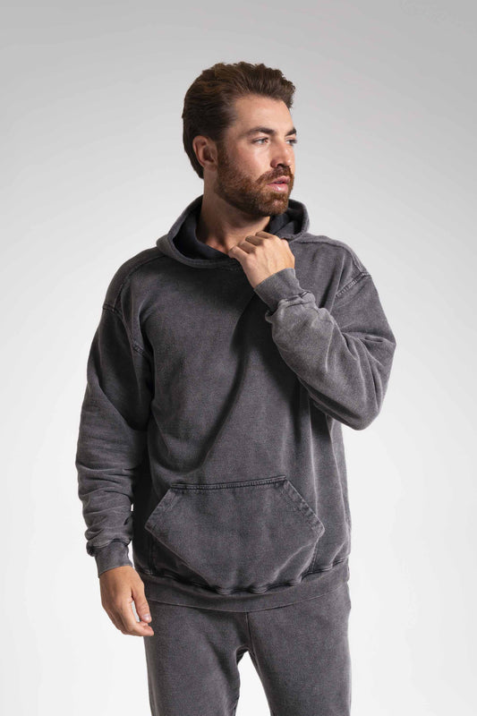 Agasalho Moletinho Oversized - Preto Marmorizado