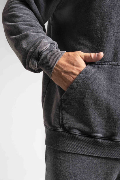 Conjunto Agasalho Moletinho Oversized - Preto Marmorizado
