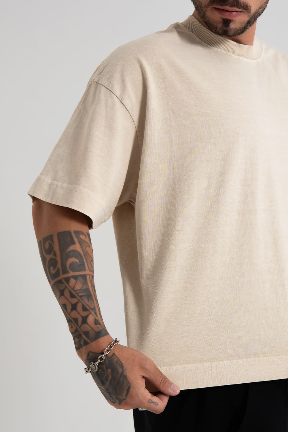 ￼Camiseta Heavy oversized Boxy - Marfim