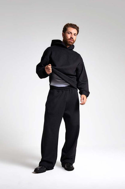 Conjunto moletom Heavy Boxy Oversized - preto