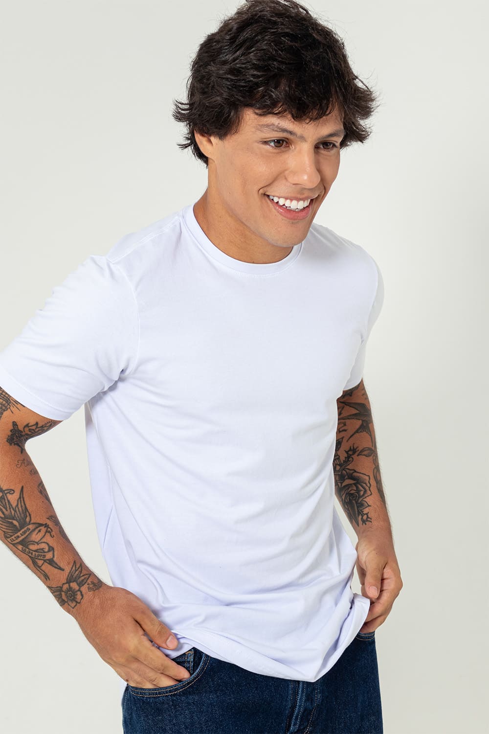 ￼Camiseta Slim Cotton - branco