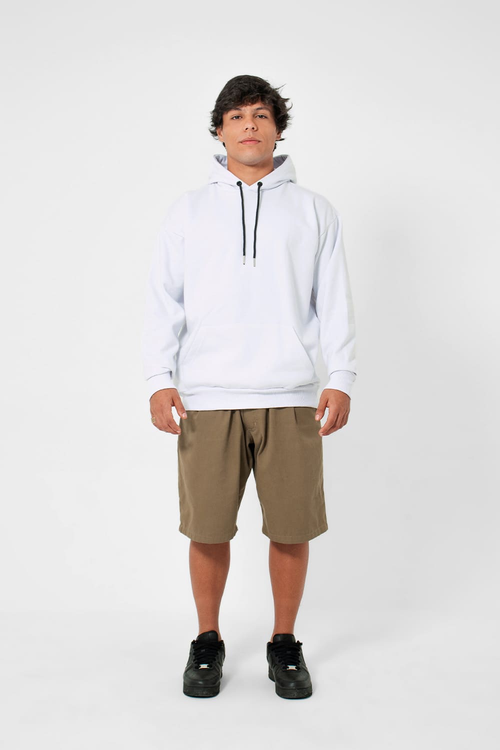 Moletom Canguru 3 Cabos - Branco