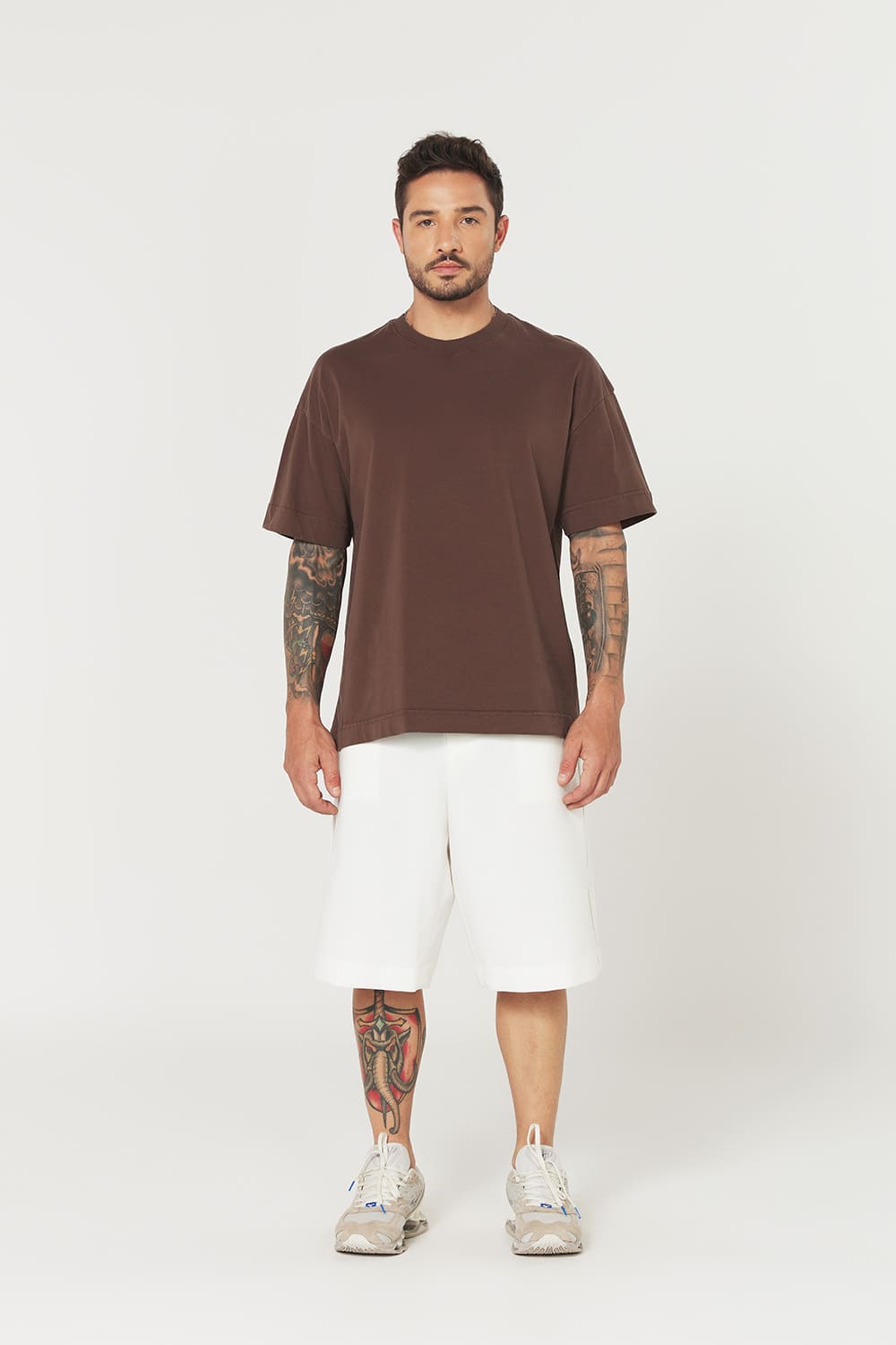 Camiseta Heavy Oversized - marrom café