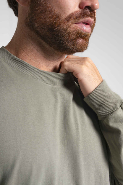 Camiseta manga longa Heavy Oversized - verde pistache