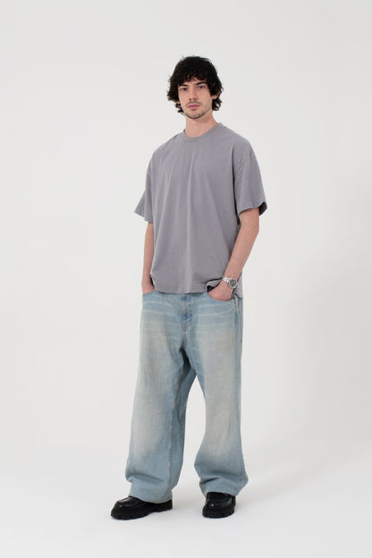 Camiseta Heavy Oversized - Cinza espacial