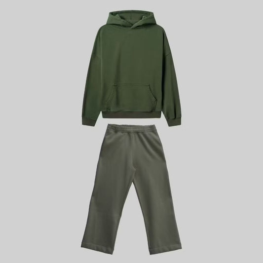 Conjunto moletom Heavy Boxy Oversized - verde militar