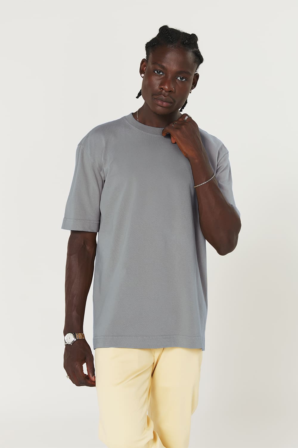 Camiseta tubular streetwear - cinza espacial