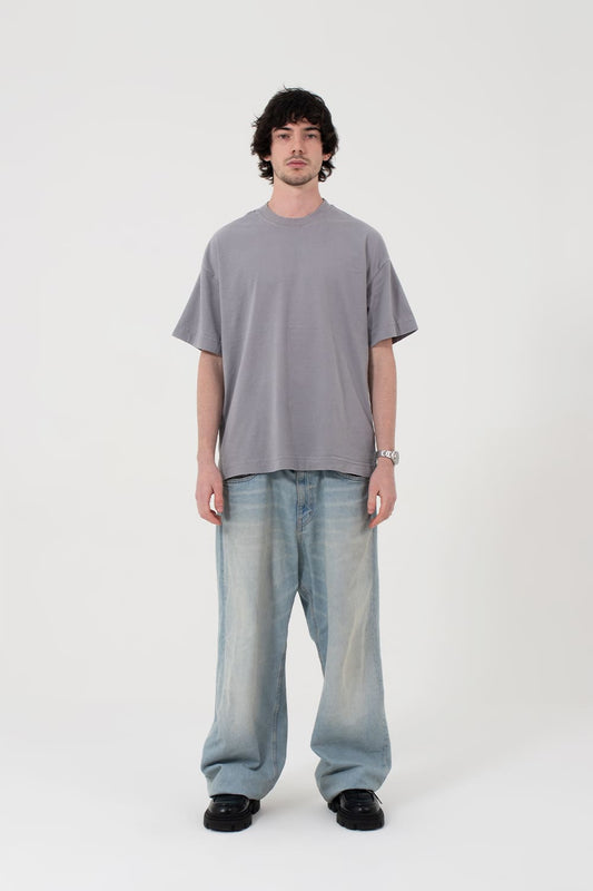 Camiseta Heavy Oversized - Cinza espacial