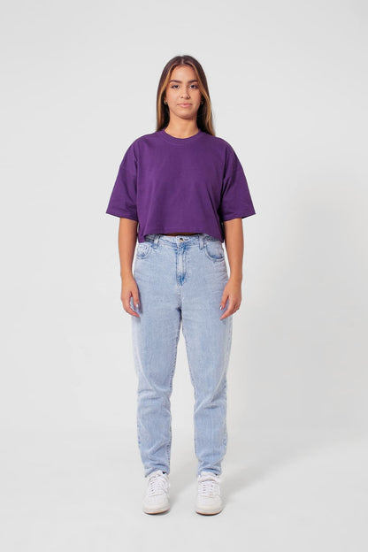 Cropped Feminino Basic Streetwear - roxo