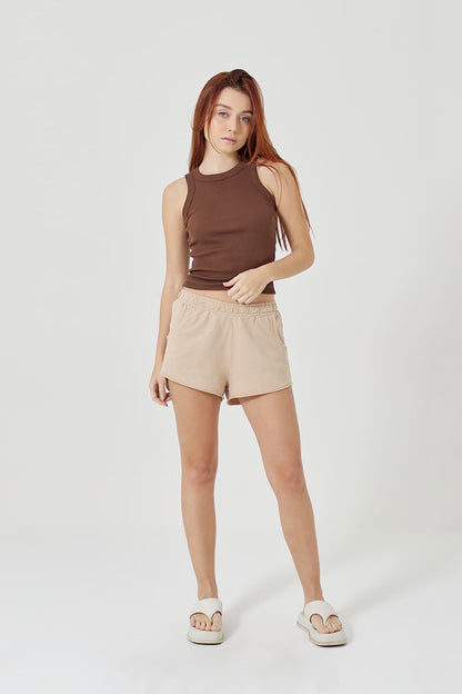 Regata canelada feminina - marrom