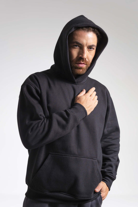 Moletom canguru 3 cabos - preto