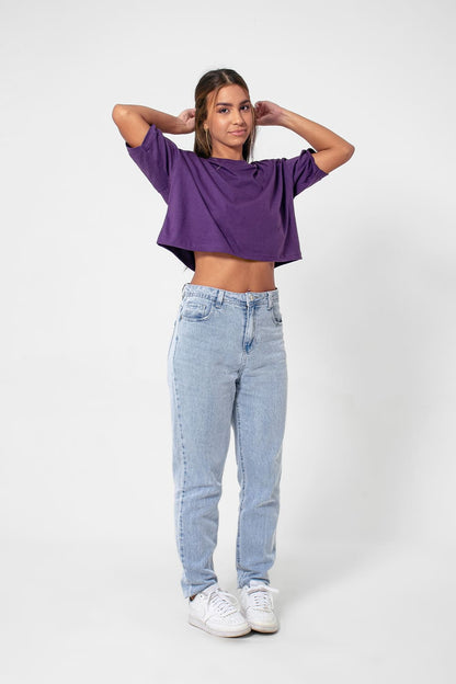 Cropped Feminino Basic Streetwear - roxo