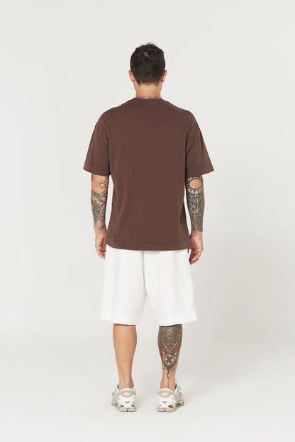 Camiseta Heavy Oversized - marrom café