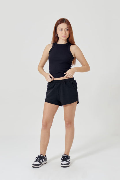 Regata canelada feminina - preto