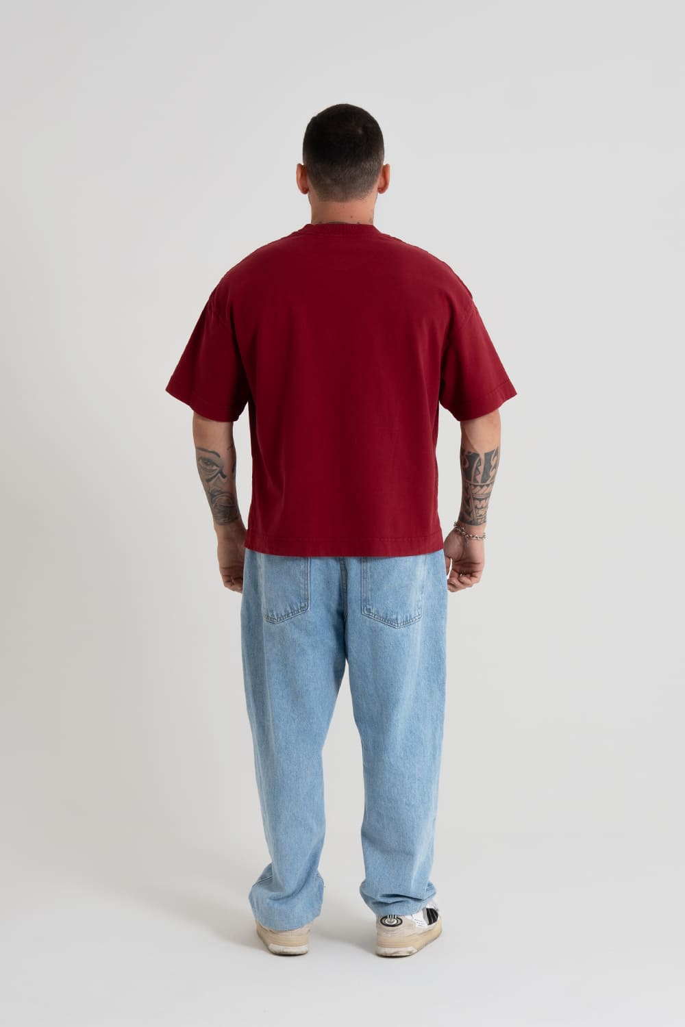 ￼Camiseta Heavy oversized Boxy - Vermelho Crepúsculo