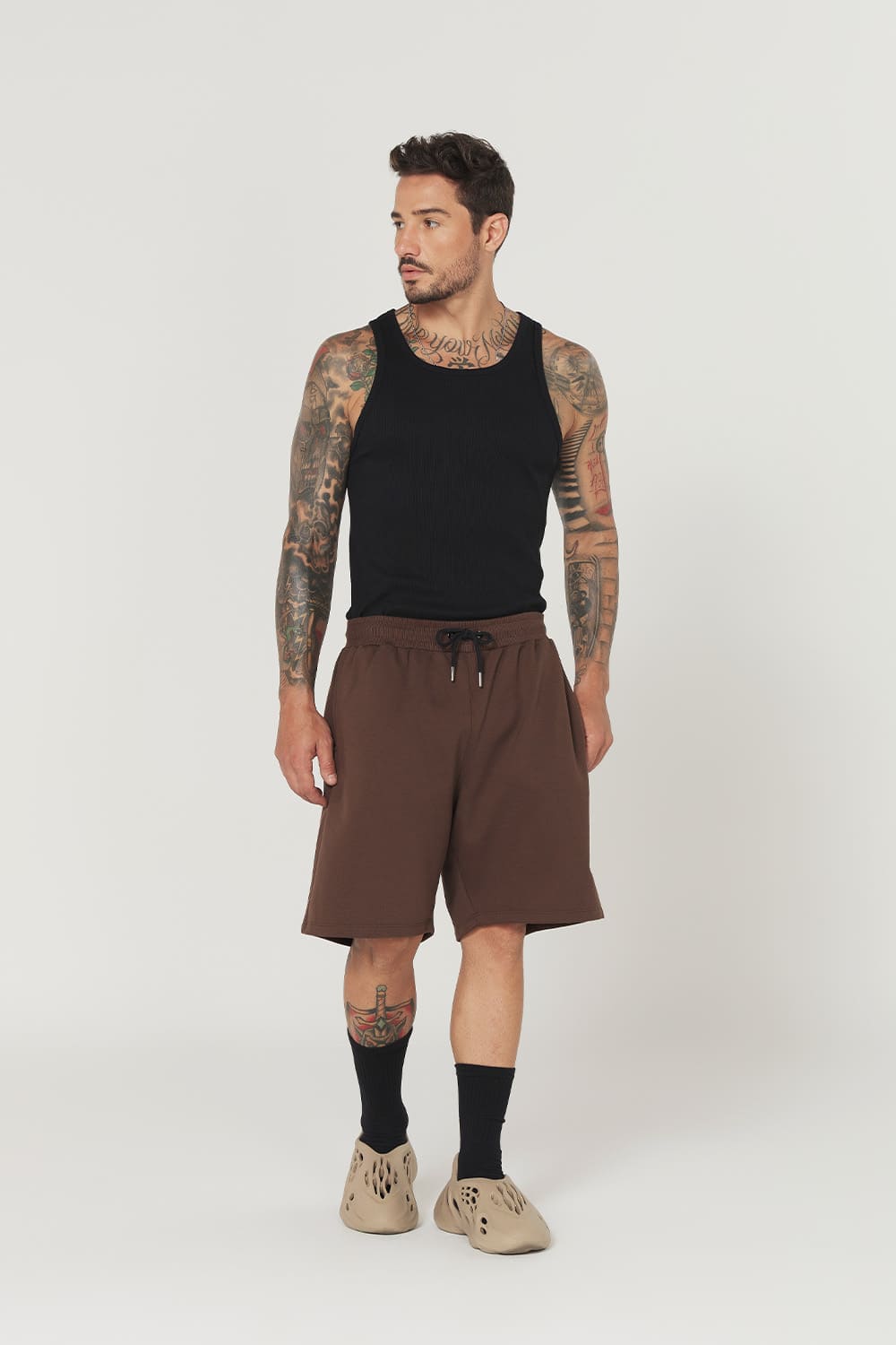 Bermuda Moletom Streetwear  - Marrom
