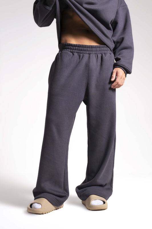 Calça Moletom Oversized Premium 3 Cabos - chumbo