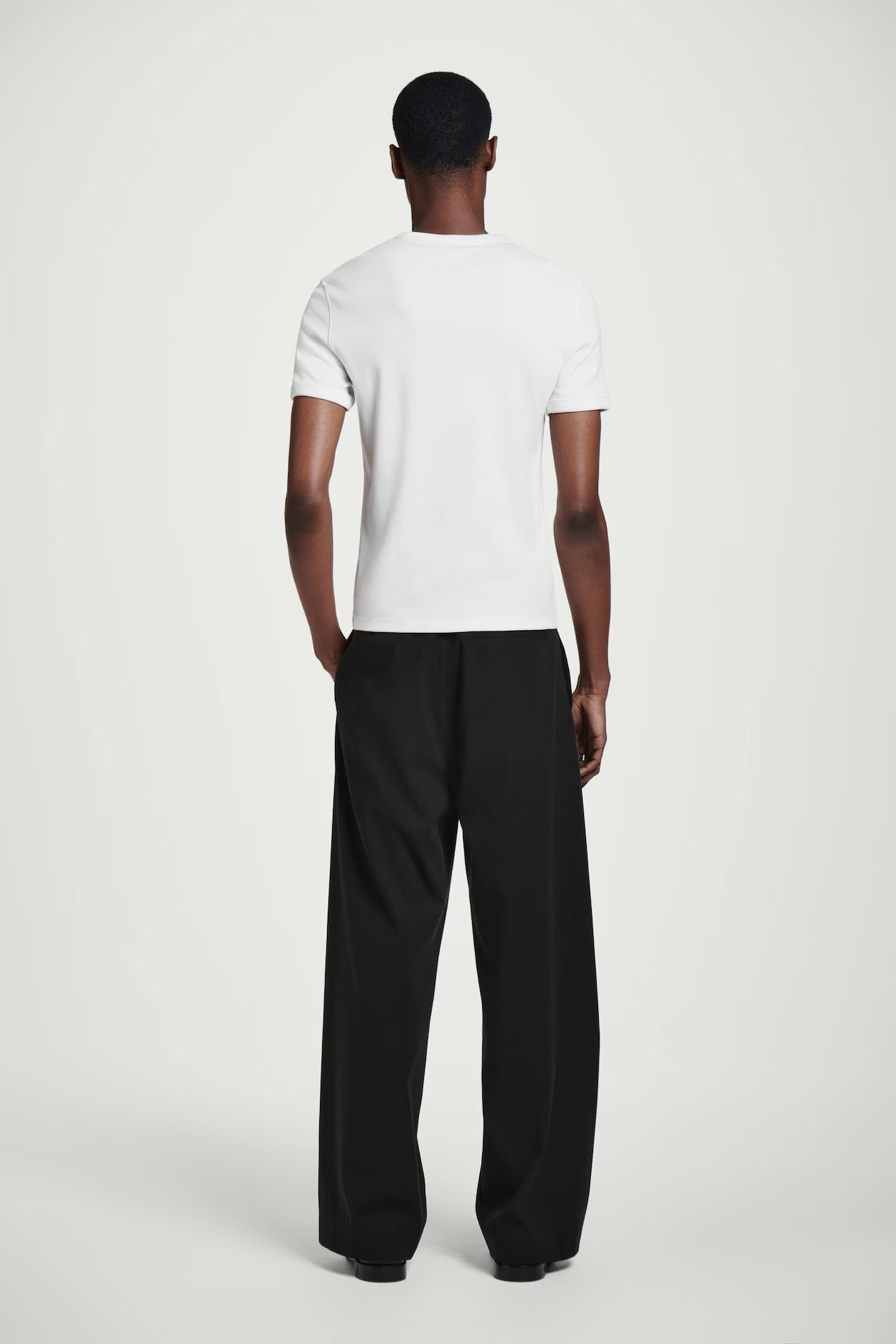 Camiseta canelada slim - branco