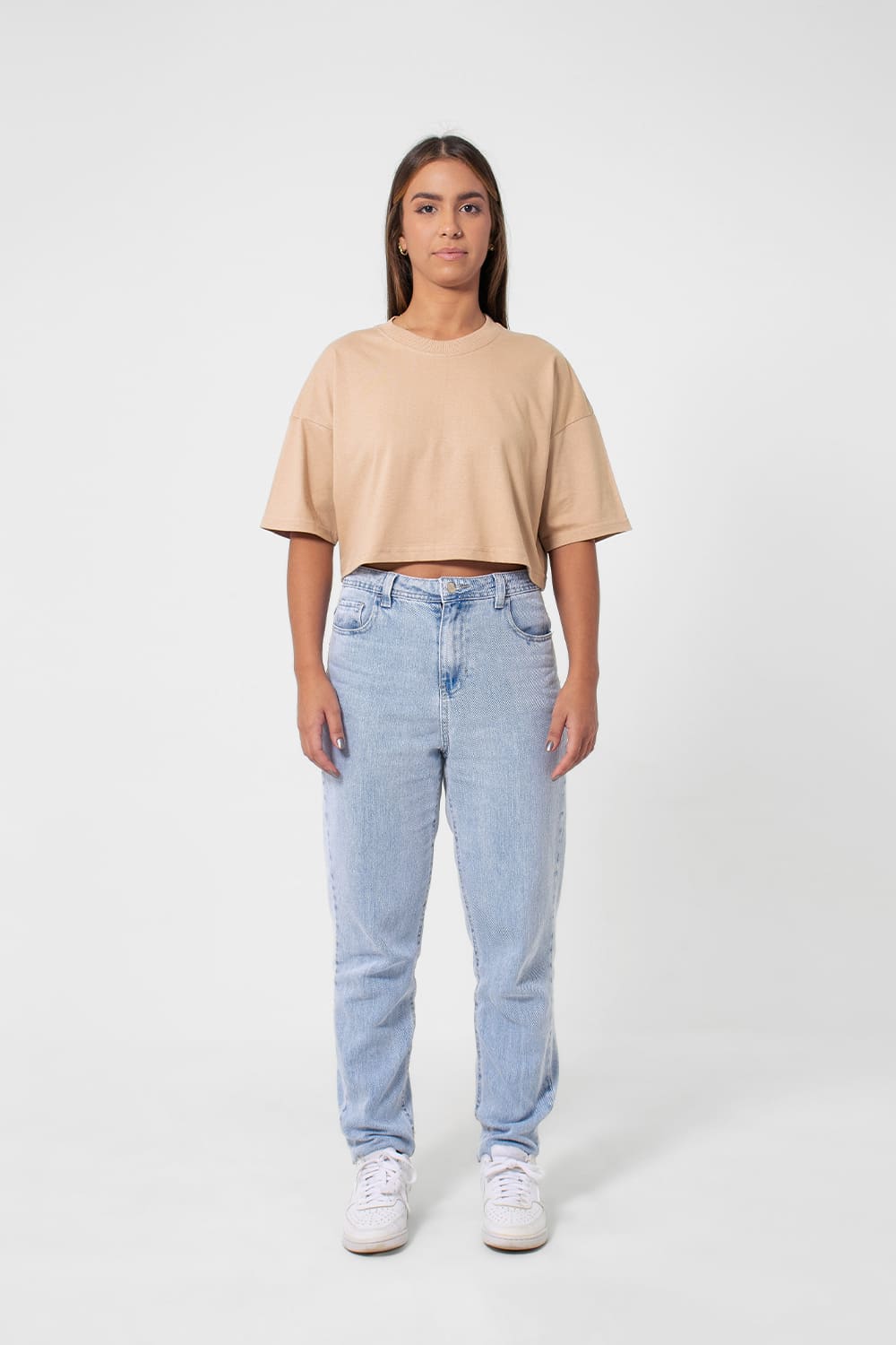 Cropped feminino basic streetwear - Bege