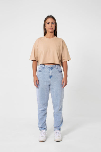 Cropped feminino basic streetwear - Bege