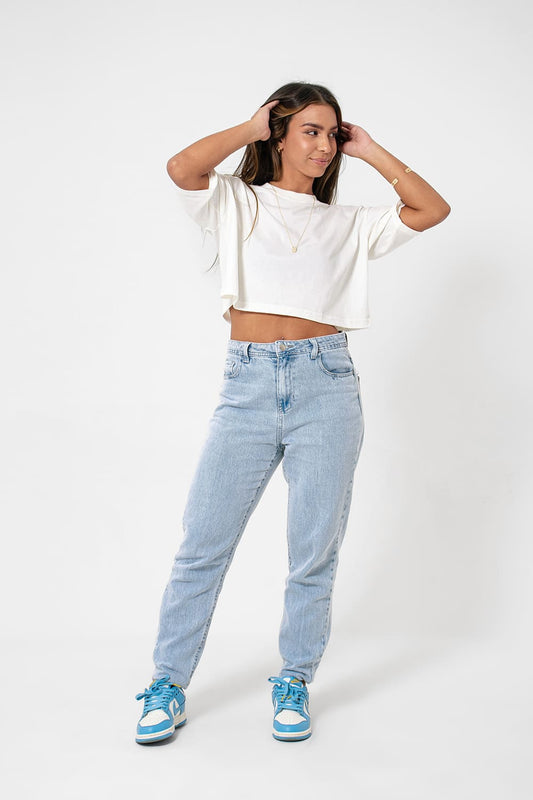 Cropped feminino basic streetwear - off white