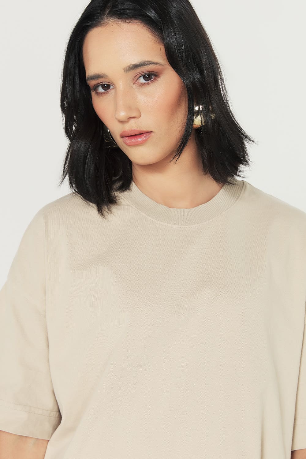 Camiseta Heavy Oversized - areia
