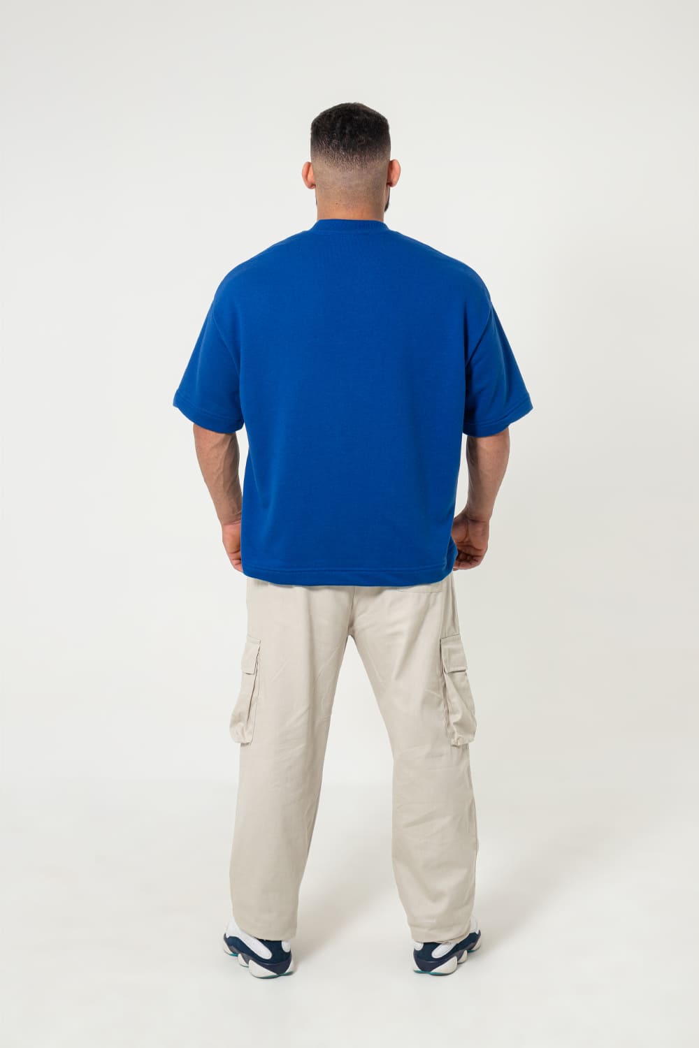 Camiseta Oversized Moletom - azul