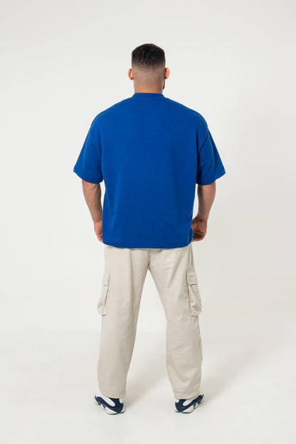 Camiseta Oversized Moletom - azul