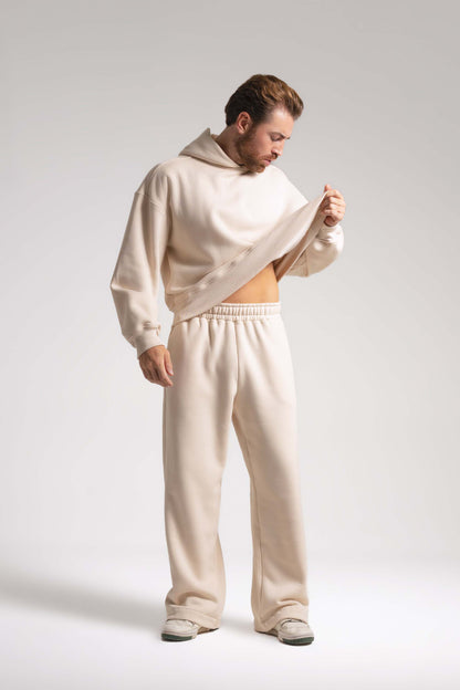 Conjunto moletom Heavy Boxy Oversized - creme