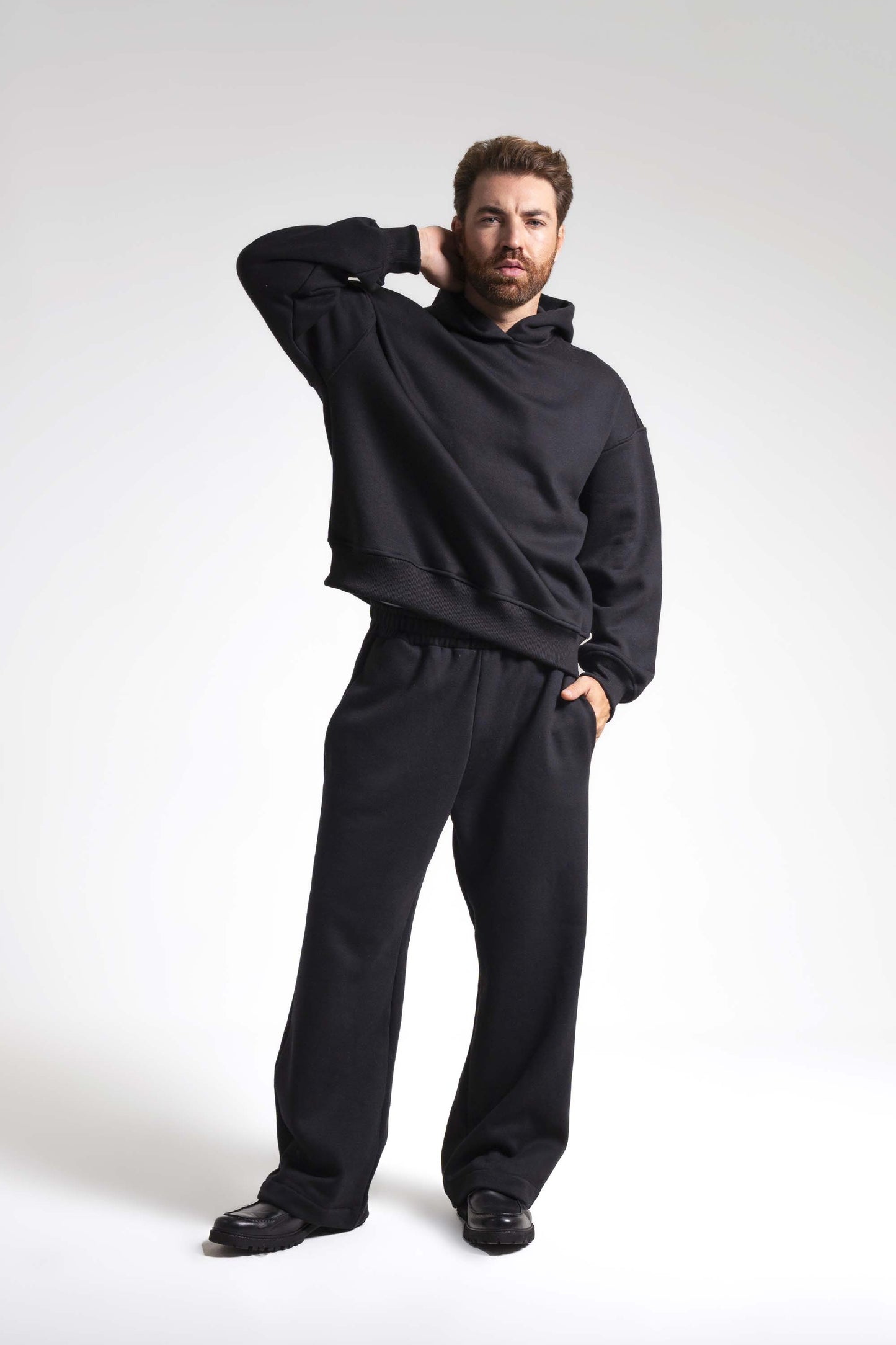 Conjunto moletom Heavy Boxy Oversized - preto