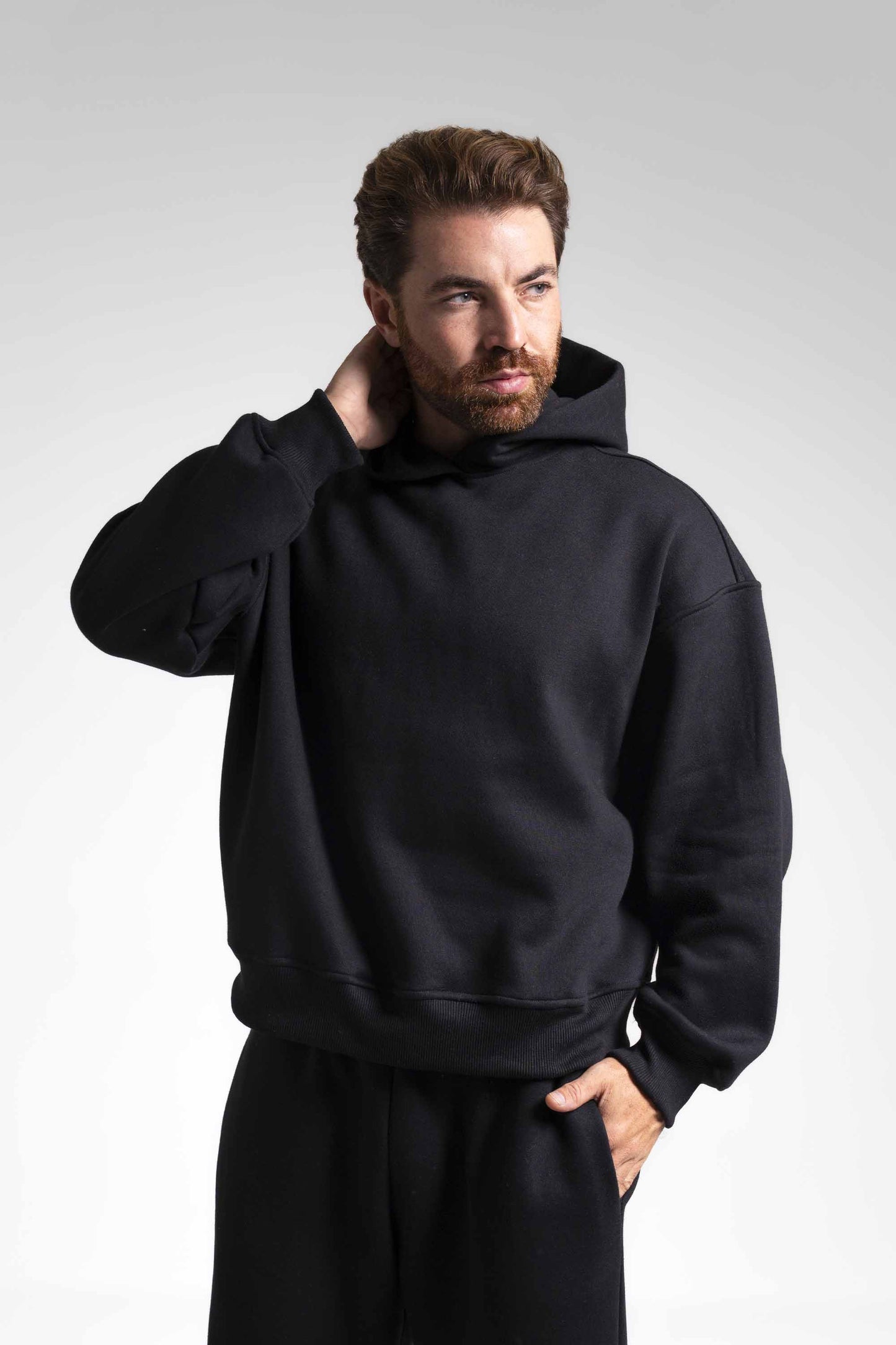 Conjunto moletom Heavy Boxy Oversized - preto