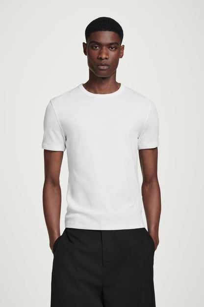 Camiseta canelada slim - branco