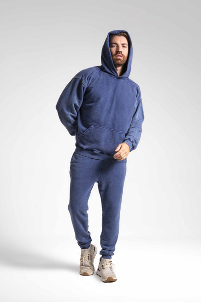 Conjunto Agasalho Moletinho Oversized - Azul Marmorizado