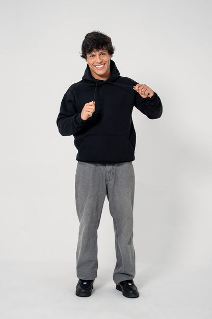 Moletom canguru 2 cabos - preto