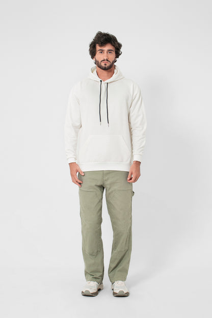 Moletom canguru 2 cabos - off withe