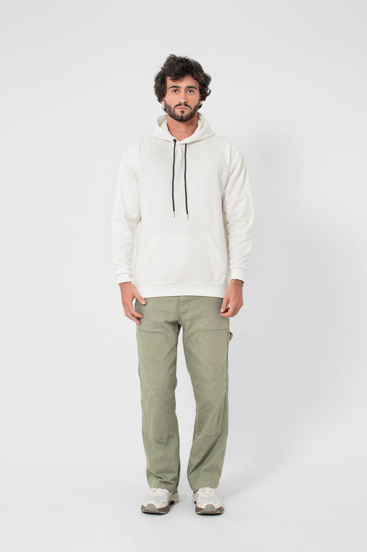 Moletom canguru 2 cabos - off withe