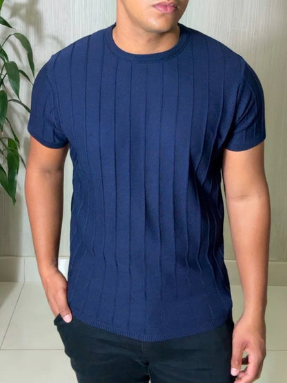 Camiseta Canelada Slim Manga Curta — Drop Essentials